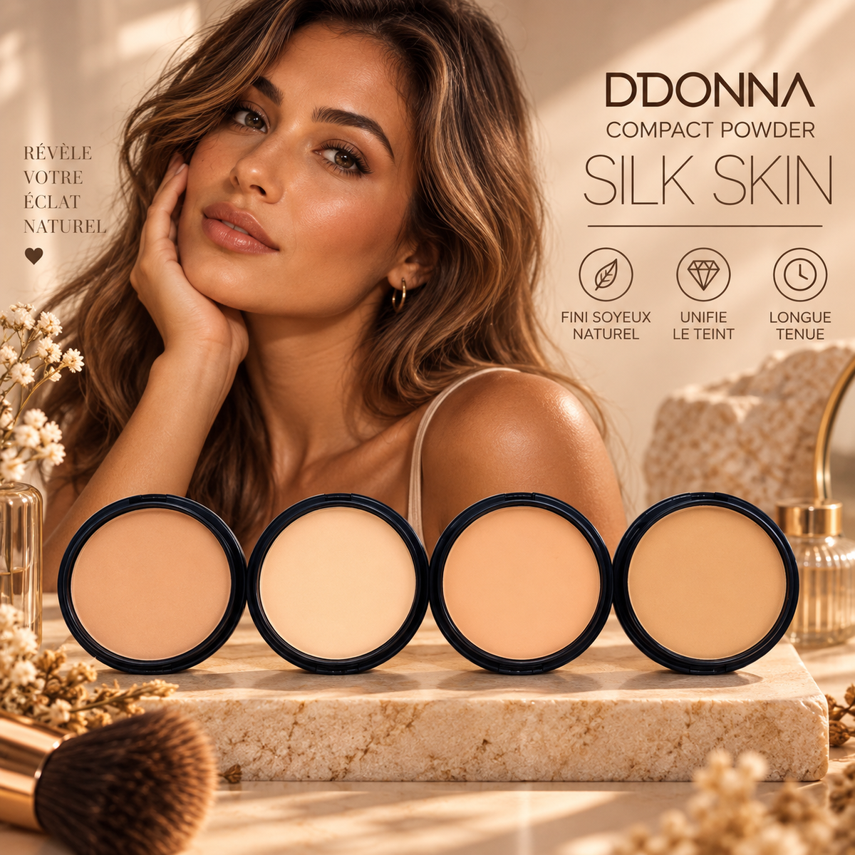 Lot de 16 Pièces- Poudre Compact Silk Skin Seconde Peau  - 13208B - D'Donna