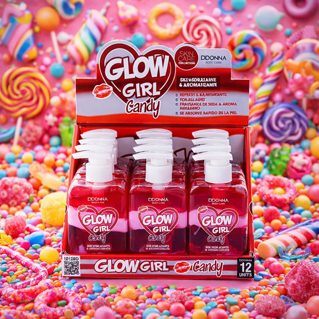 Lot de 12 pièces - Gel Hydratant & Aromatisant Corps Bicolore Fraise Chantilly - D'Donna