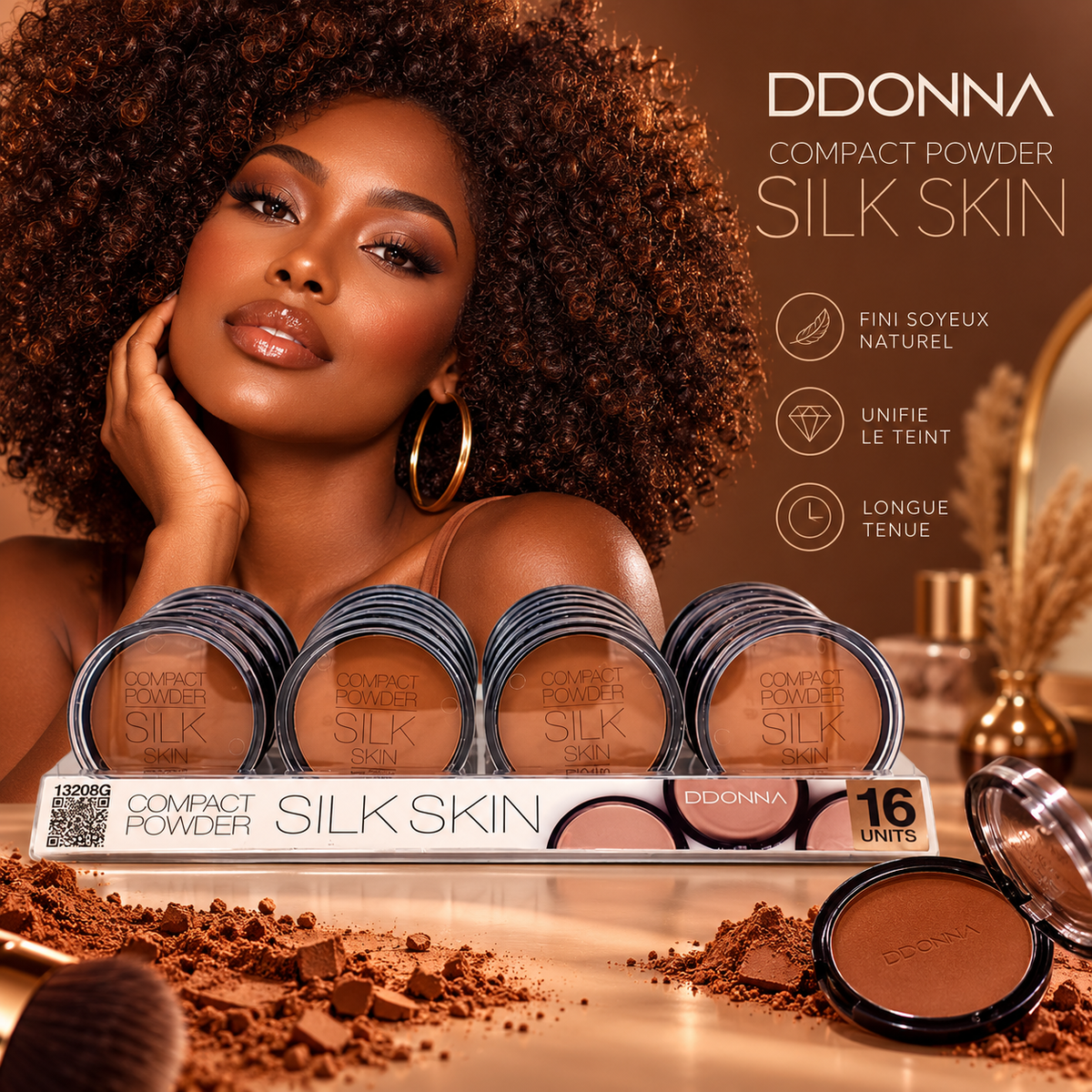 Lot de 16 Pièces - Poudre Afro Silk Skin Seconde Peau - 13208C - D’Donna