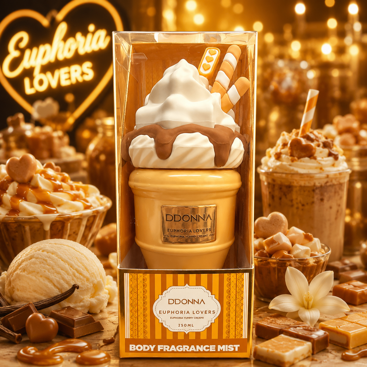 Lot de 6 Pièces - Brume "Euphoria Lovers" Gamme Yummy Cream 250ml - D'Donna
