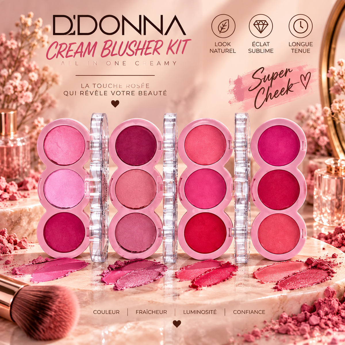 Lot de 24 Pièces - Kit Blush Creamy 3 Couleurs - D'Donna