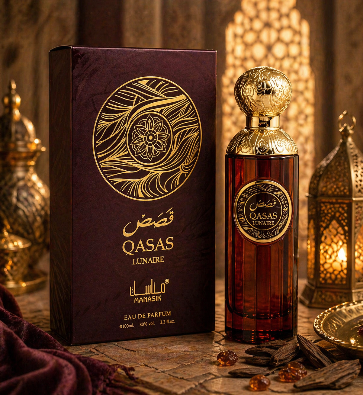 Lot de 6 Pièces - Eau de parfum Qasas Lunaire - Manasik