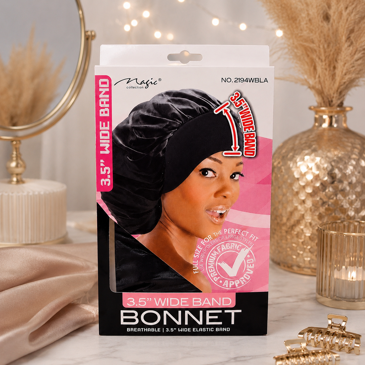 Produit Viral TikTok!! Bonnet de Nuit XXL Satin Premium Magic Collection – Large Bande 3,5”  – Lot de 12