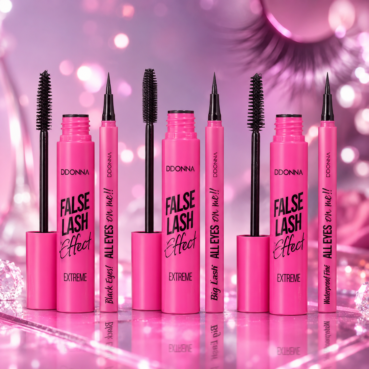 Lot de 12 Pièces - Duo Mascara Eye Liner All Eyes On Me ! -D'donna