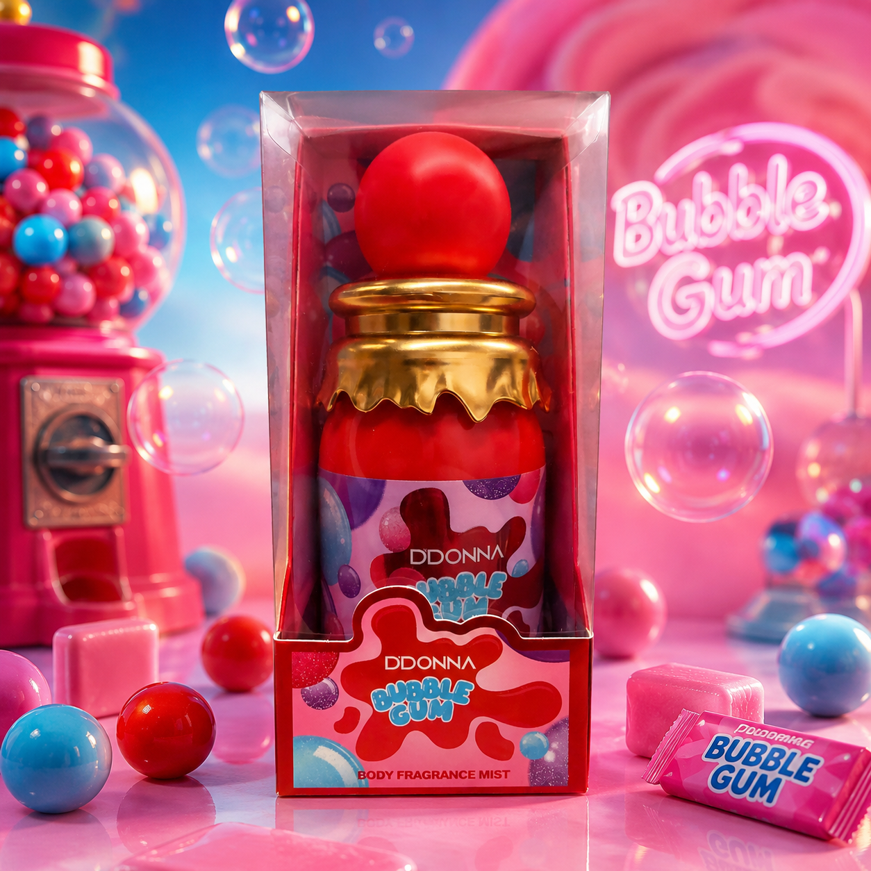 Lot de 6 Pièces - Brume Corps & Cheveux "Bubble Gum " 300ml - D'Donna