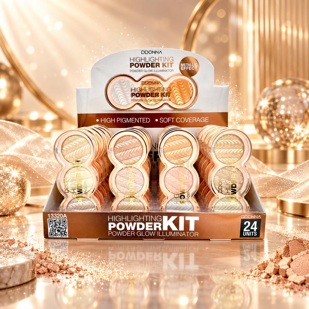 Lot de 24 Pièces - kit Illuminateur de teint 3 Couleurs - D'donna 13320 a