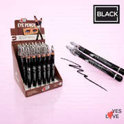 Set of 36 black eye and eyebrow pencils + sharpener - 1019A - Yes Love