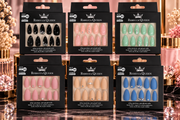 Lot de 12 Pièces - Faux Ongles 5D Rebecca Queen  – Pré-encollés, Réutilisables et Décorés de Strass - Yes Love