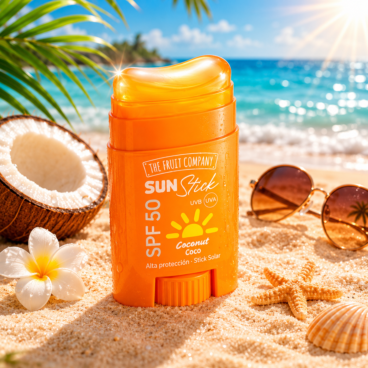 Lot de 6 Pièces - Stick Solaire SPF 50 Haute Protection Coco Water Résistant - The Fruit Company
