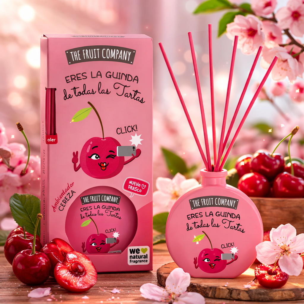 Lot de 6 Pièces - Mikado Diffuseur de Parfum Cerise 40ml - The fruit Company