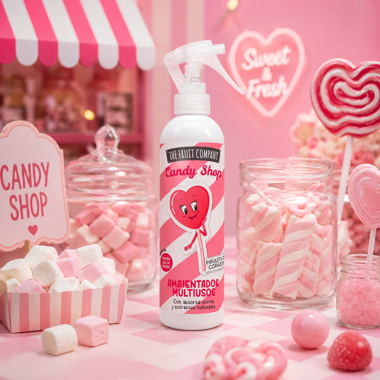 Set of 6 Pieces - "Candy Shop" Room Spray and Fabric Refresher by Piruleta Corazon - The Fruit Company