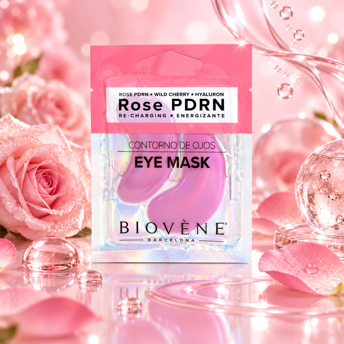 Boîte de 25 - Patchs contour des yeux Rose PDRN Eye Mask – Biovène Barcelona