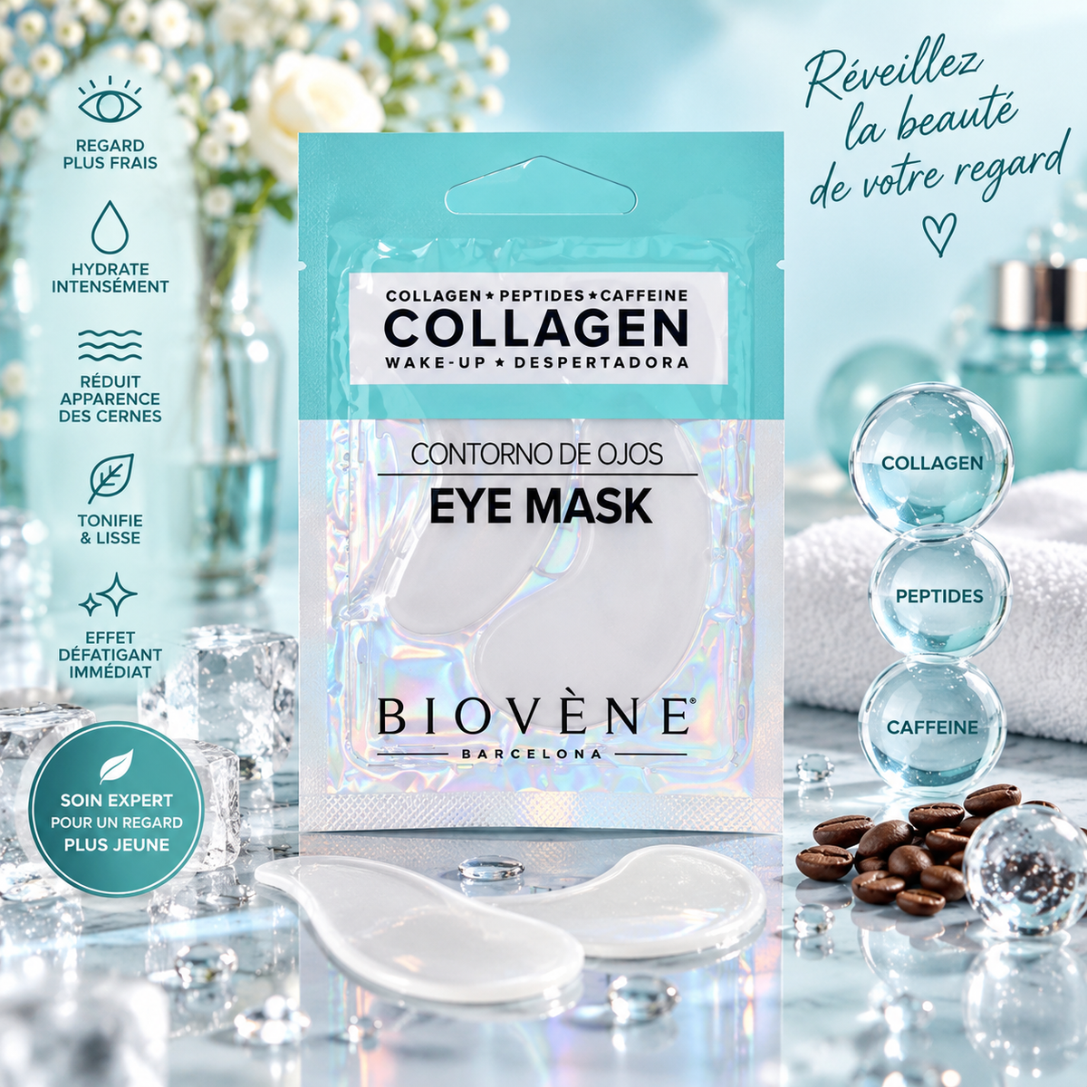 Boîte de 25 - Patchs contour des yeux Collagen Eye Mask – Biovène Barcelona