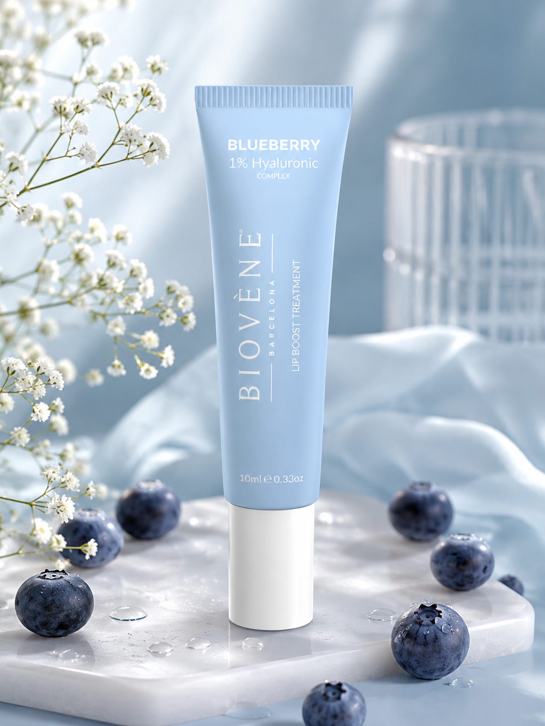 Lot de 6 Pièces – Baume à lèvres hydratant à l’acide hyaluronique Blueberry - Biovene Barcelona