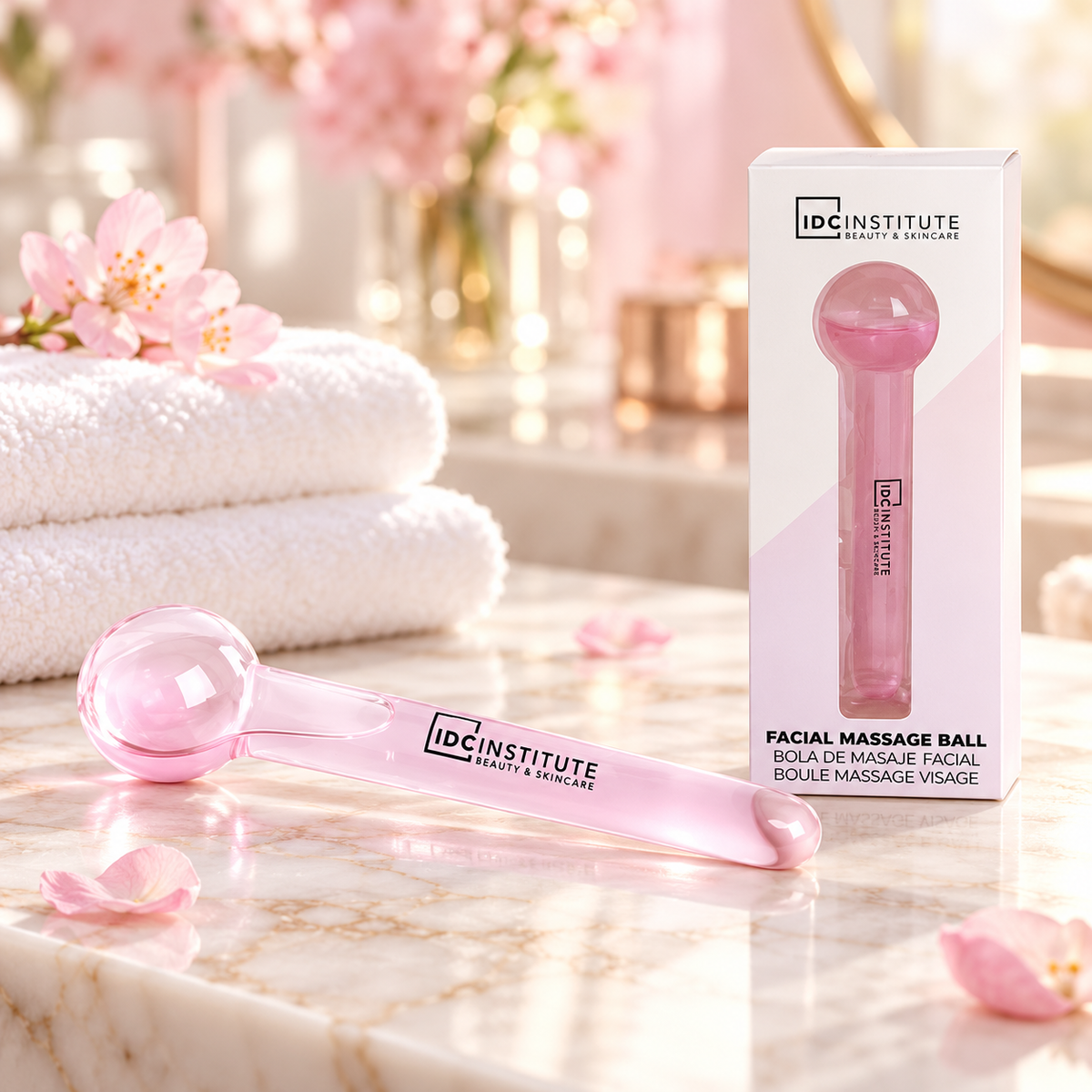 Lot de 3 Pièces - 3 Boules de Massage Visage Rose – Facial Massage Ball – IDC Institute