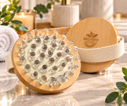 Lot de 6 Pièces - Brosse de Massage Anticellulite en Bois avec Picots – Becasan Nature
