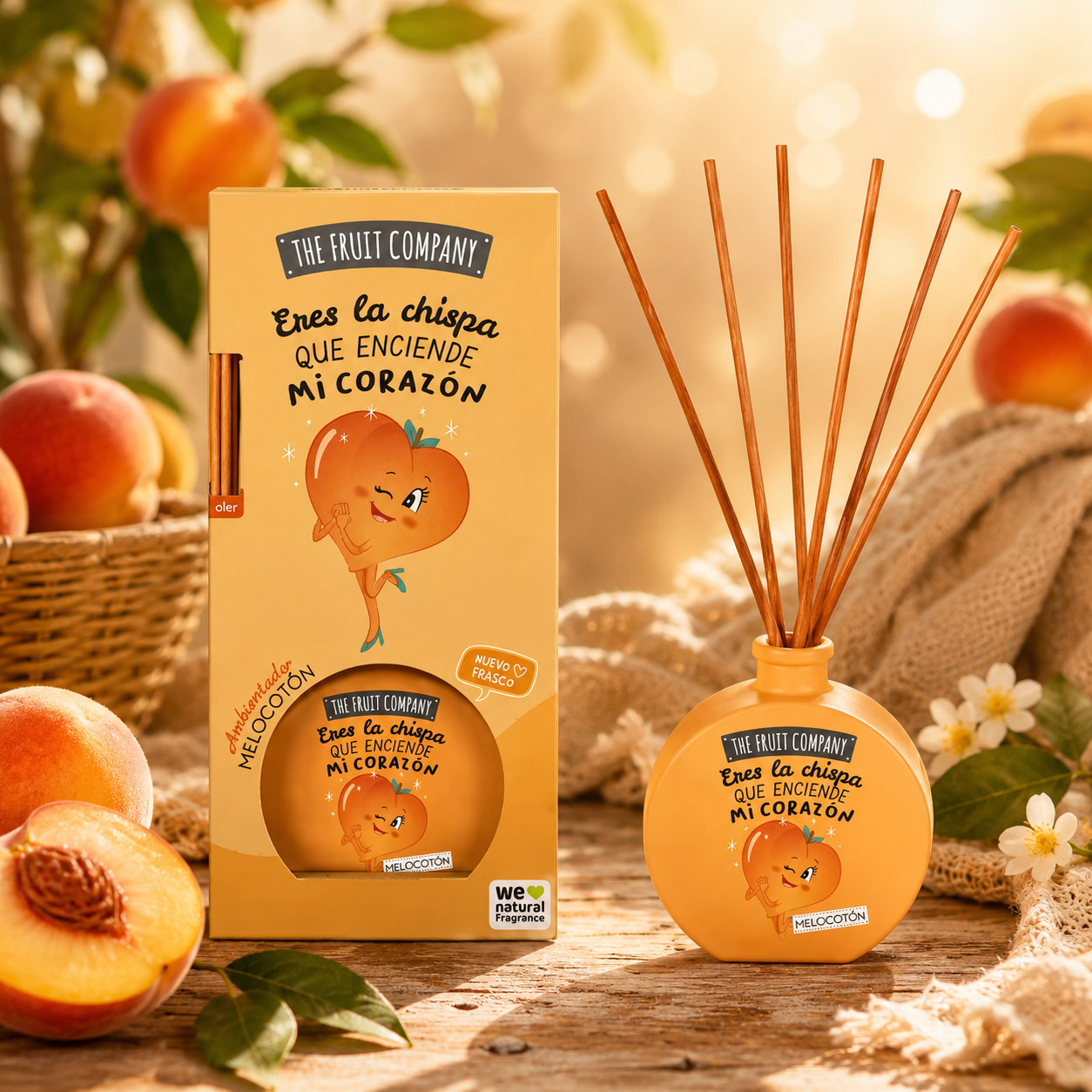 Set of 6 - Mikado peach scent - The fruit company