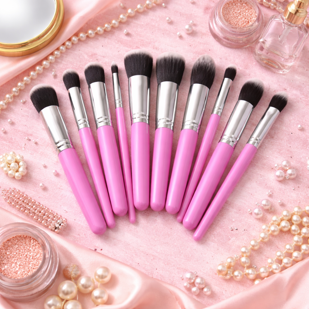 Lot de 5 Pièces - Kit de 10 Pinceaux Pour un Make Up Complet - Kcosmetique