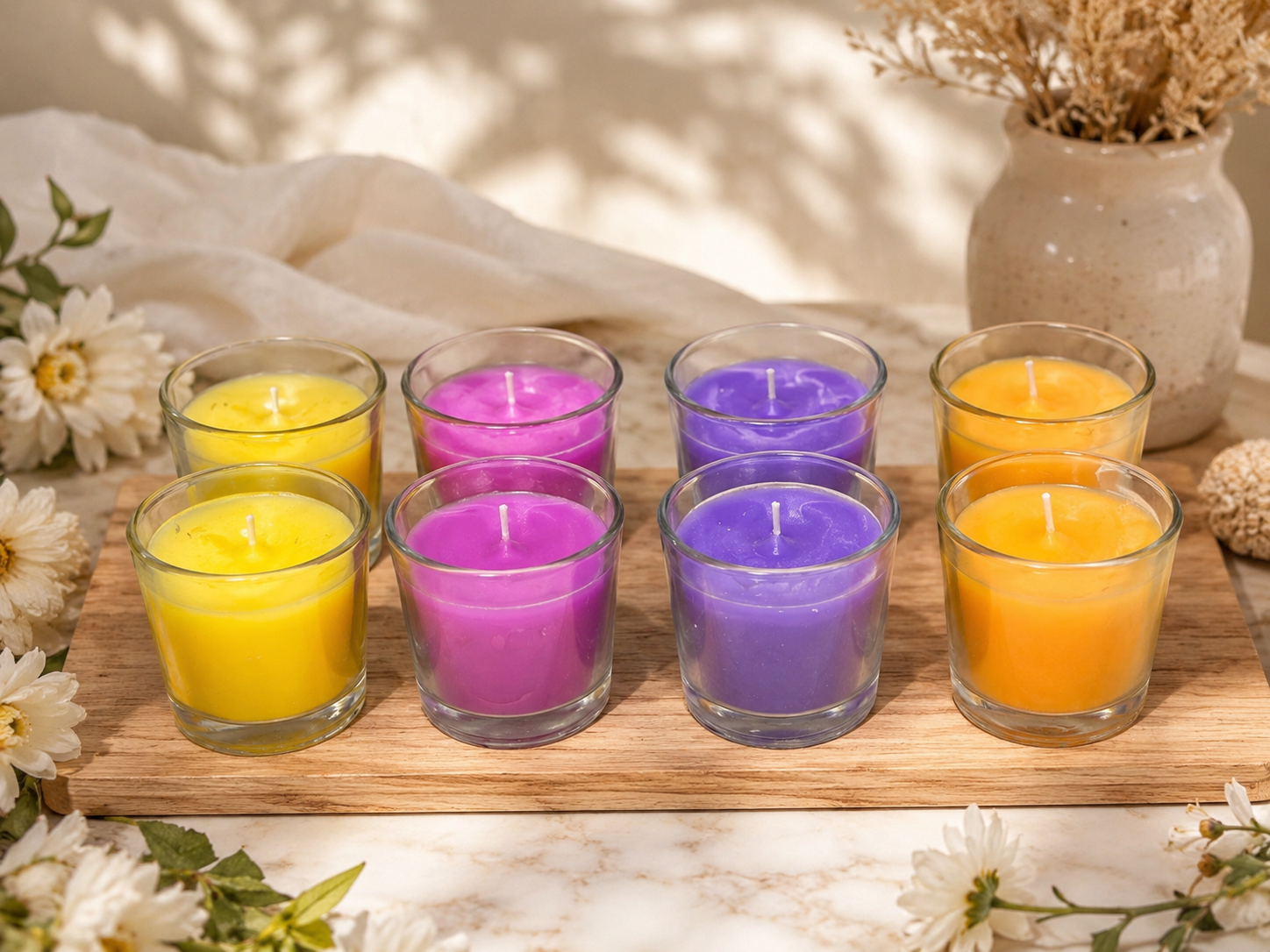 Lot de 8 Bougie - Bougies Mixte 8 Pièces Lavande, Lila, Cèdre & Répulsif Moustique