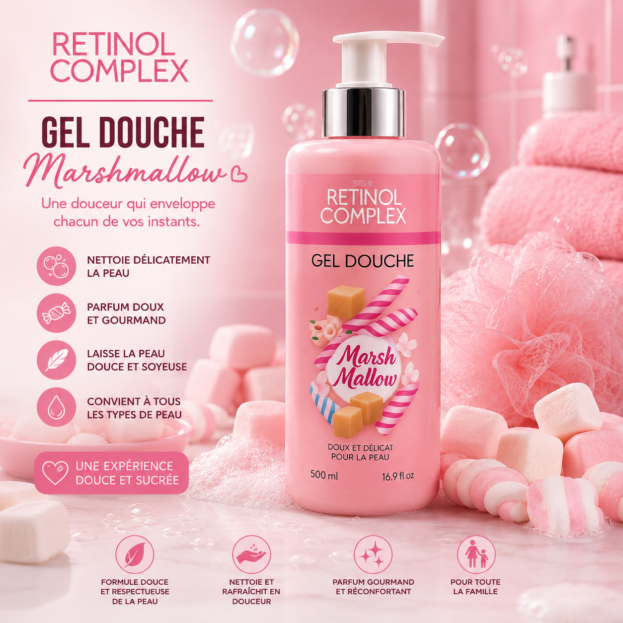 Shower gel latte marshmallow retinol complex 500ML