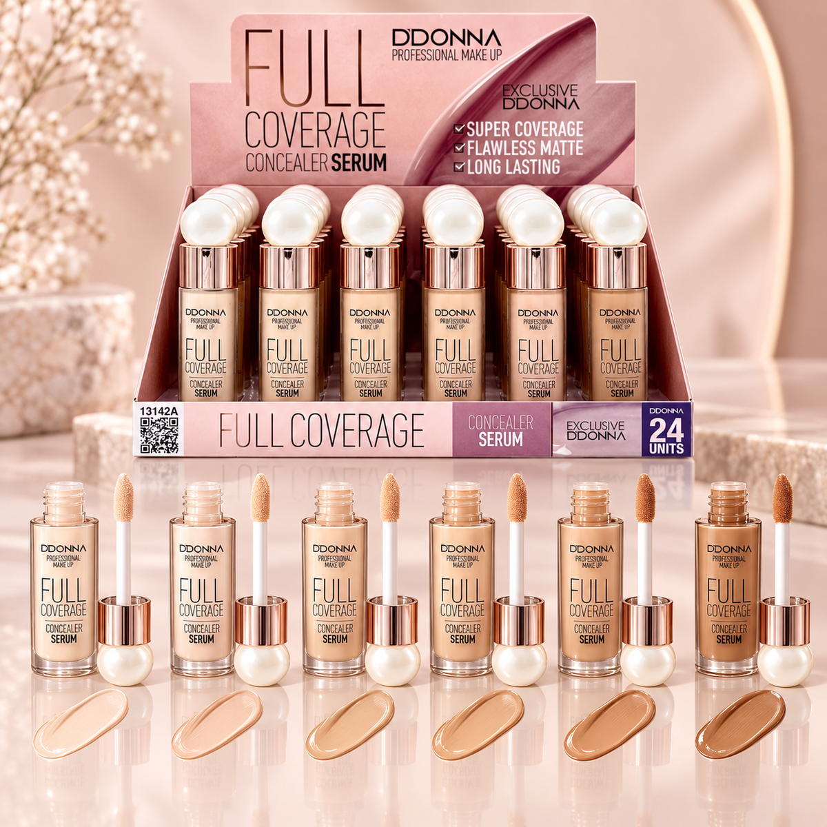 Lot de 24 pièces - Correcteur Sérum Haute Couvrance 2 en 1 - D'Donna