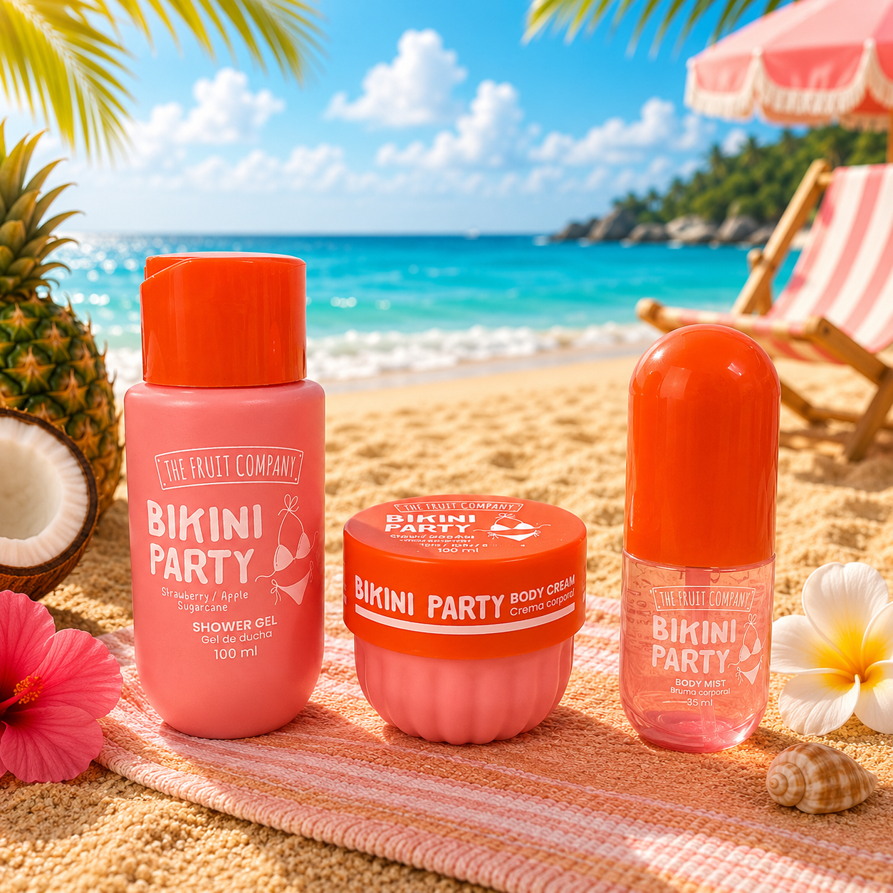Lot de 4 Pièces - Travel Bag Summer Bikini Party 3 Pièces - The Fruit Company