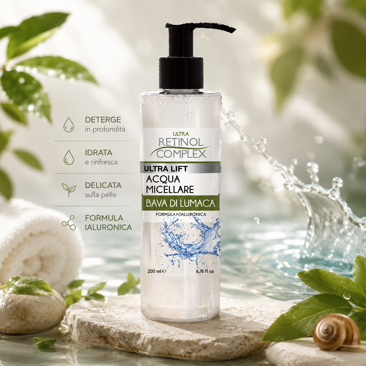 Micellar water with retinol complex and snail mucin 200ml
