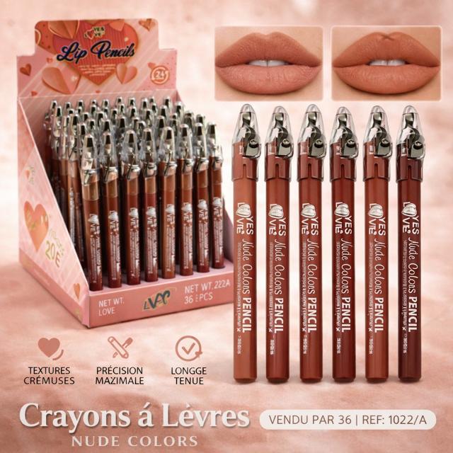 Lot de 36 Pièces - Crayons à Lèvres "Nude" -1020/A  - Yes Love
