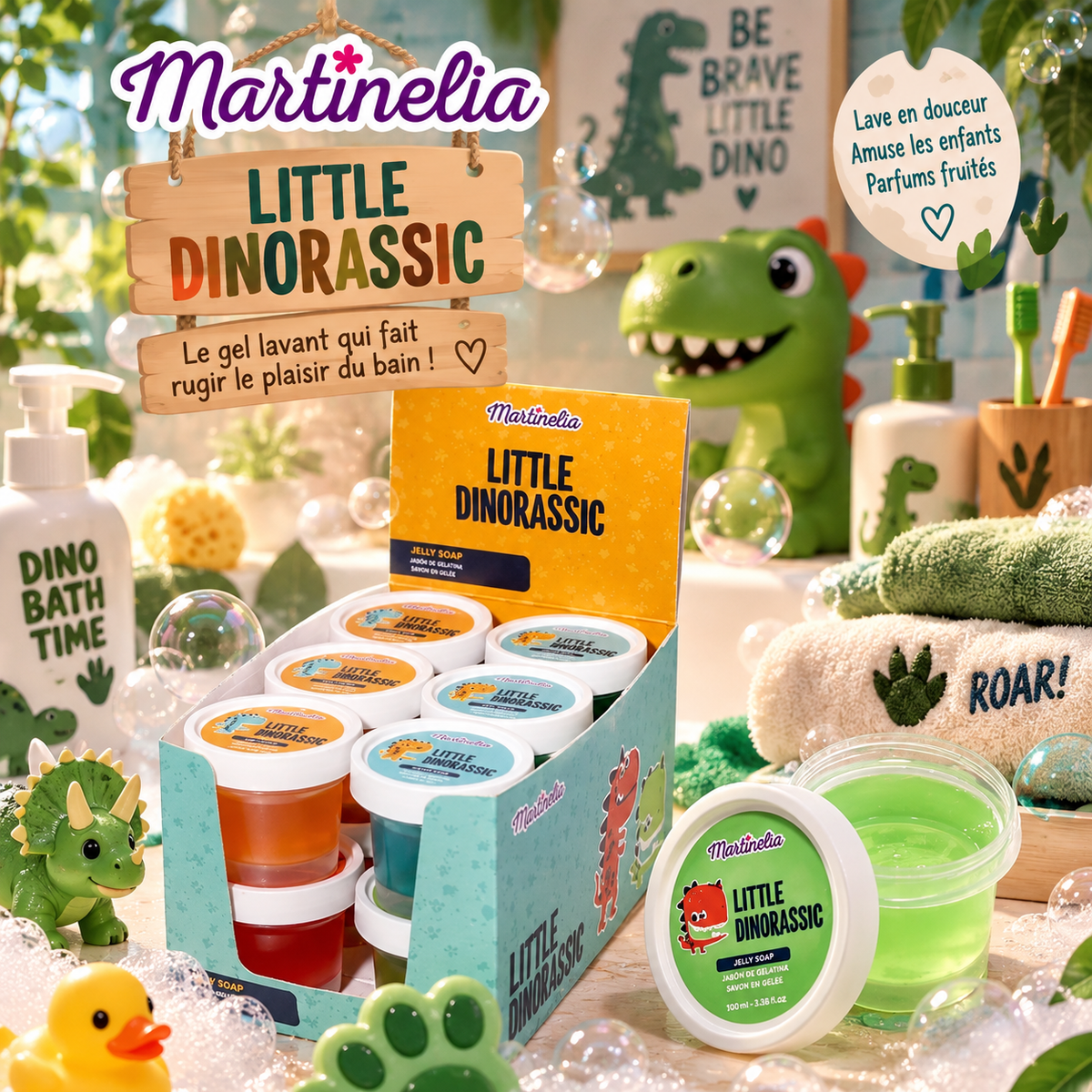 Lot de 12 pièces - Savon en gélée pour enfants little dinorassic 99704