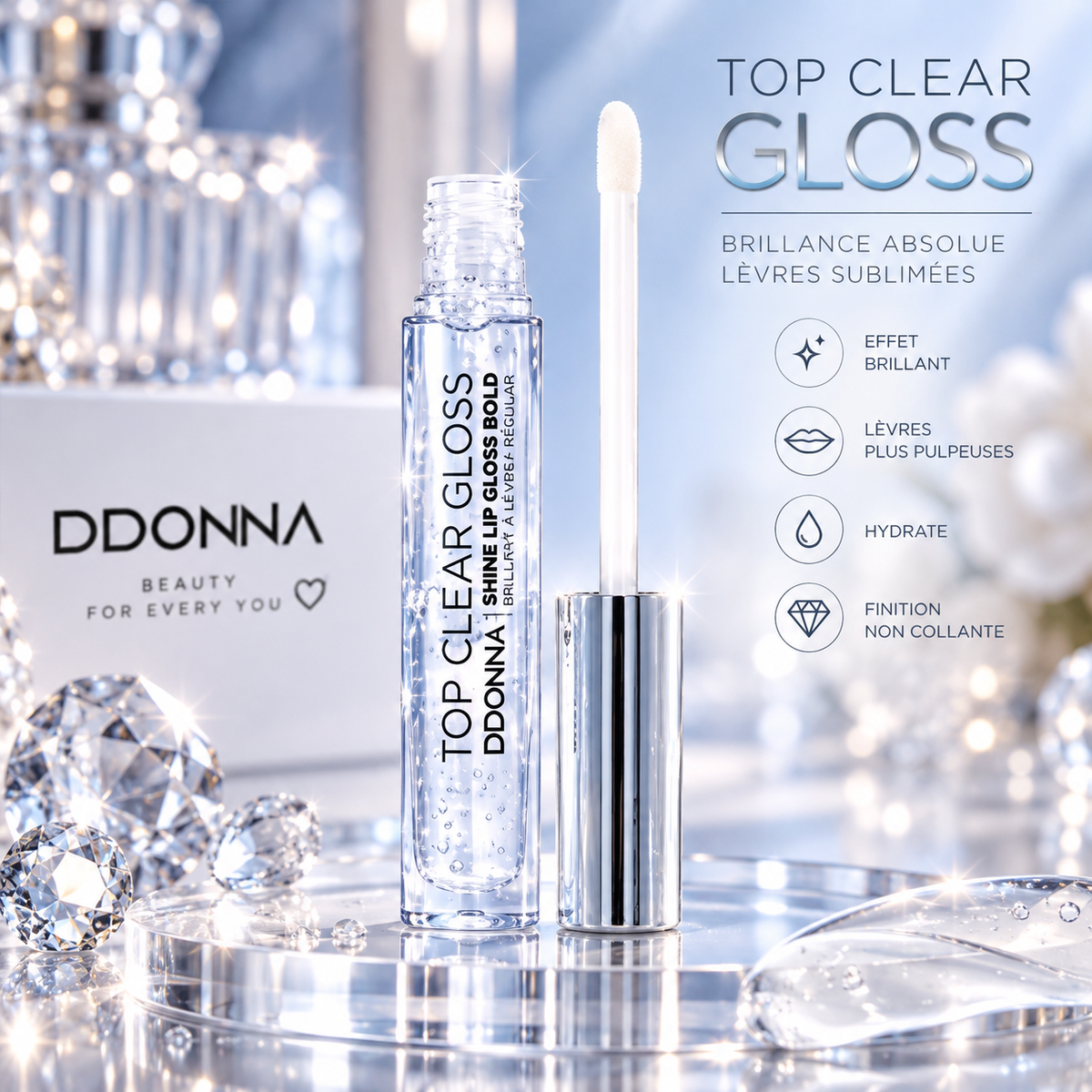 Lot de 24 pièces - Lipgloss Total Transparent Effet Shine - D'Donna