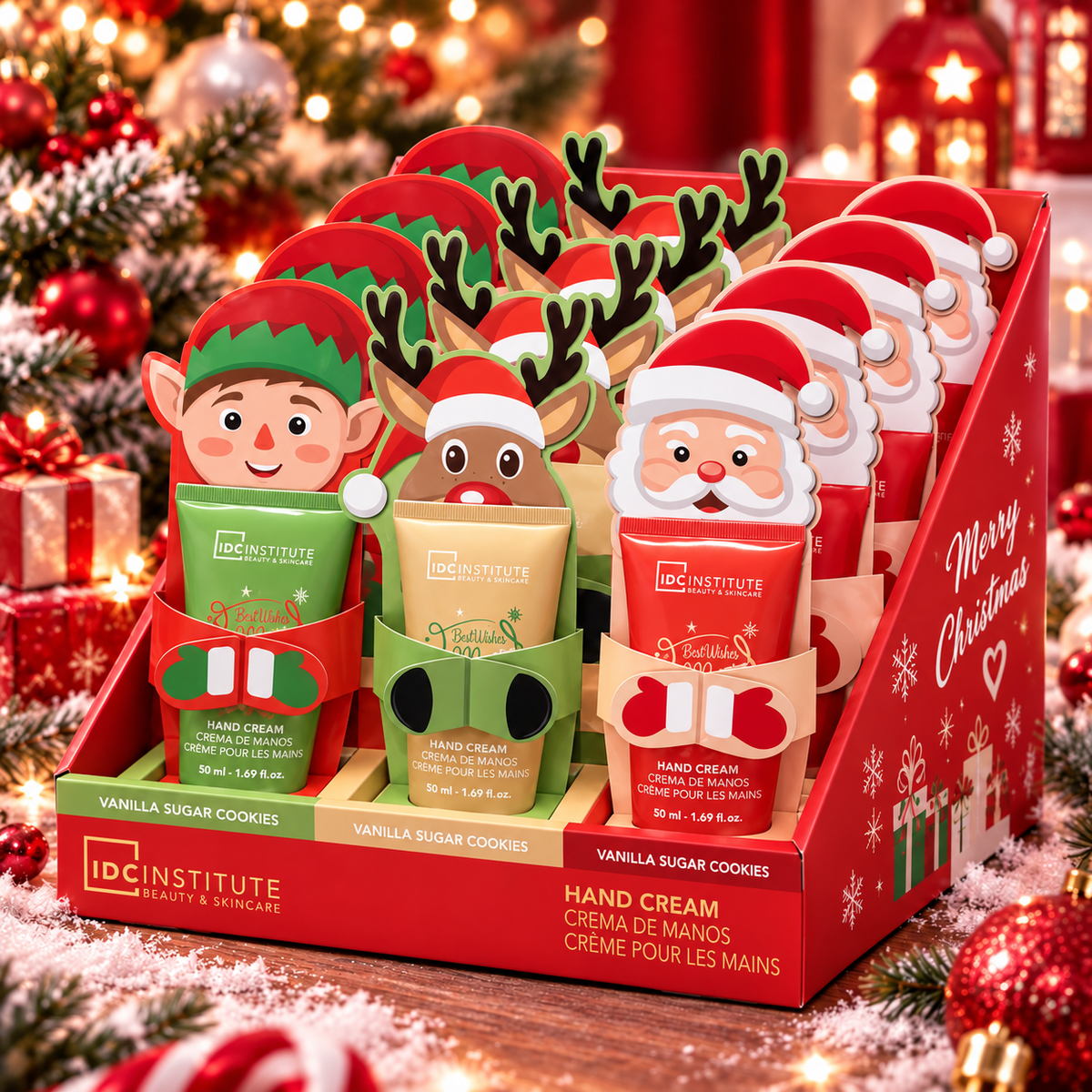Lot de 12 Pièces - Crèmes Mains Noël IDC Institute – 12 x 50 ml – 3 senteurs