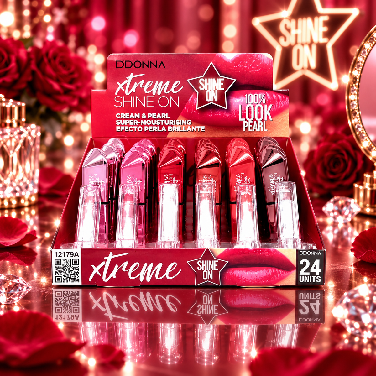 Lot de 24 Pièces - Rouge à Lèvre Xtreme Shine  12179A - D'Donna