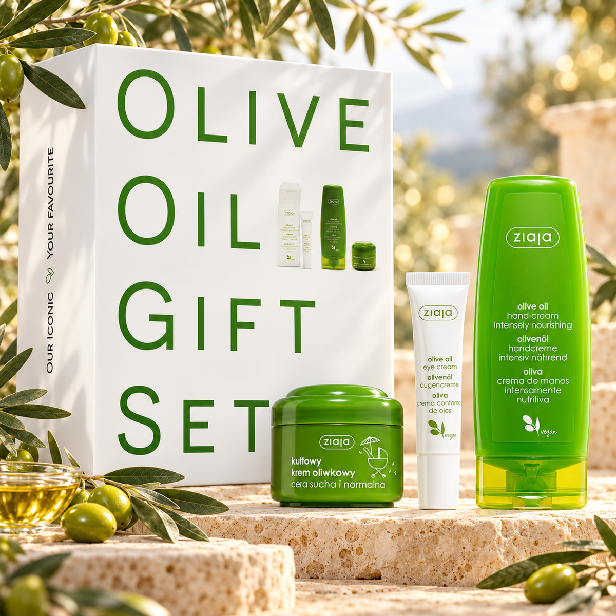 Lot de 3 Pièces - Sublime Coffret Soin du Visage à l'Huile d'Olive 3 Pièces - Ziaja