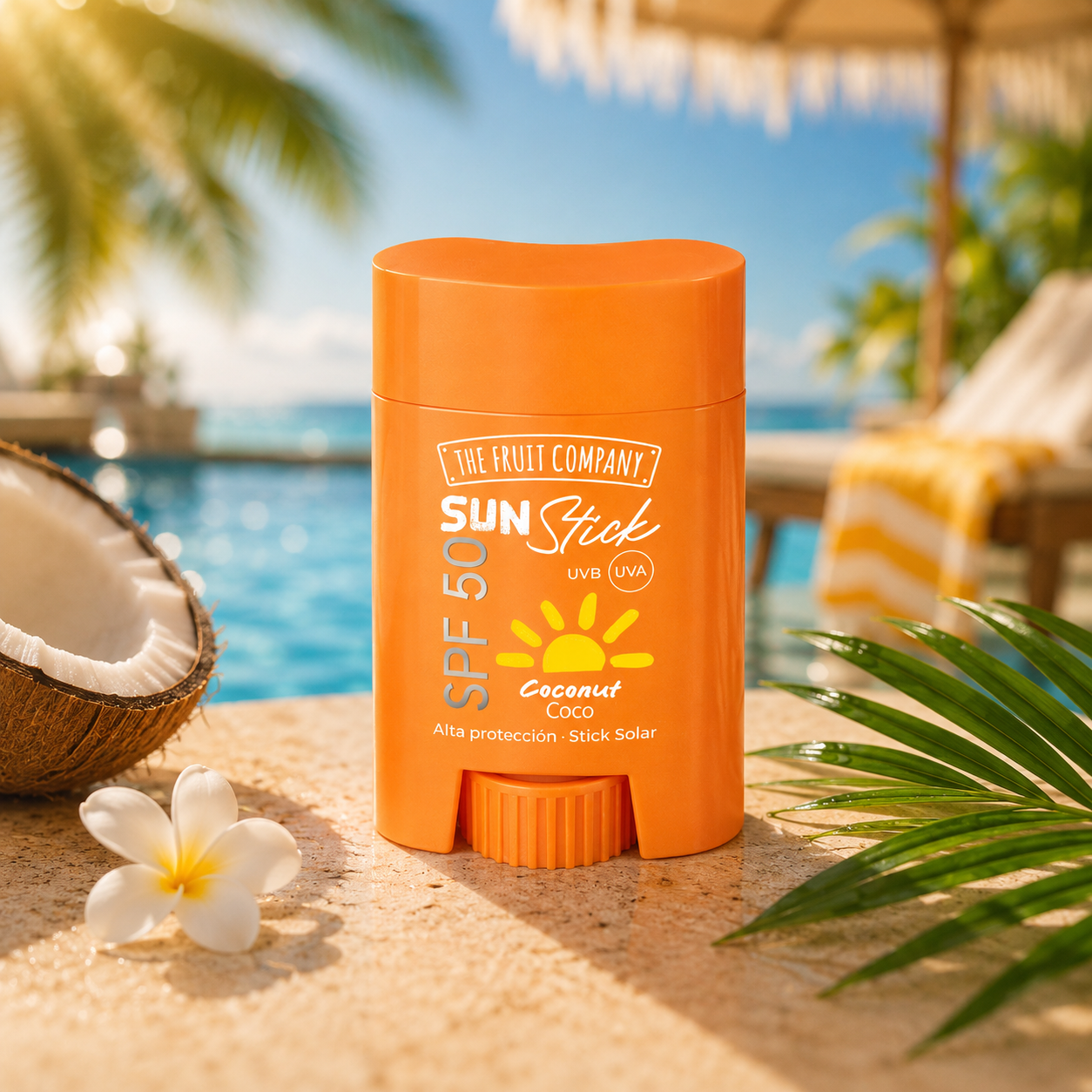 Lot de 6 Pièces - Stick Solaire SPF 50 Haute Protection Coco Water Résistant - The Fruit Company