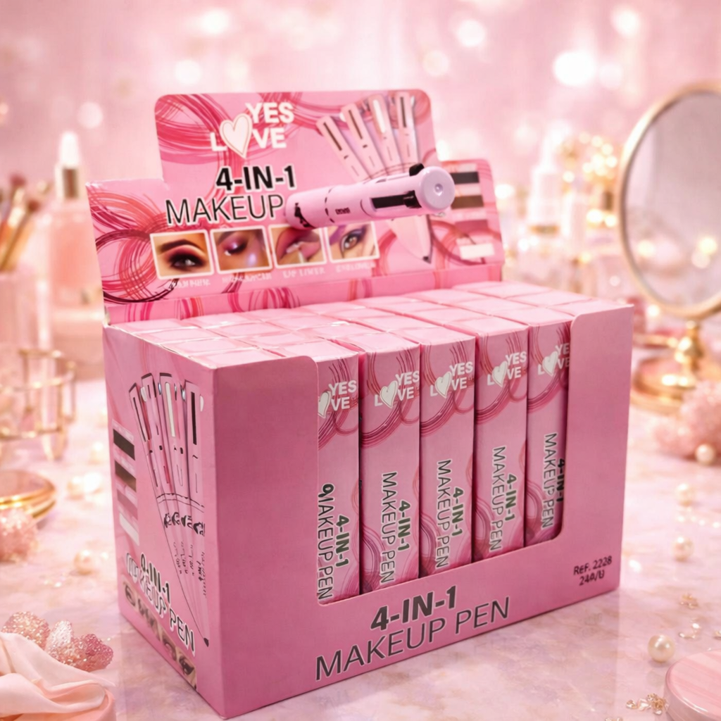 Lot de 24 Pièces - Stylo Maquillage 4en1 Eye Liner/Sourcils/ Lip Liner & Highlighter - Yes Love