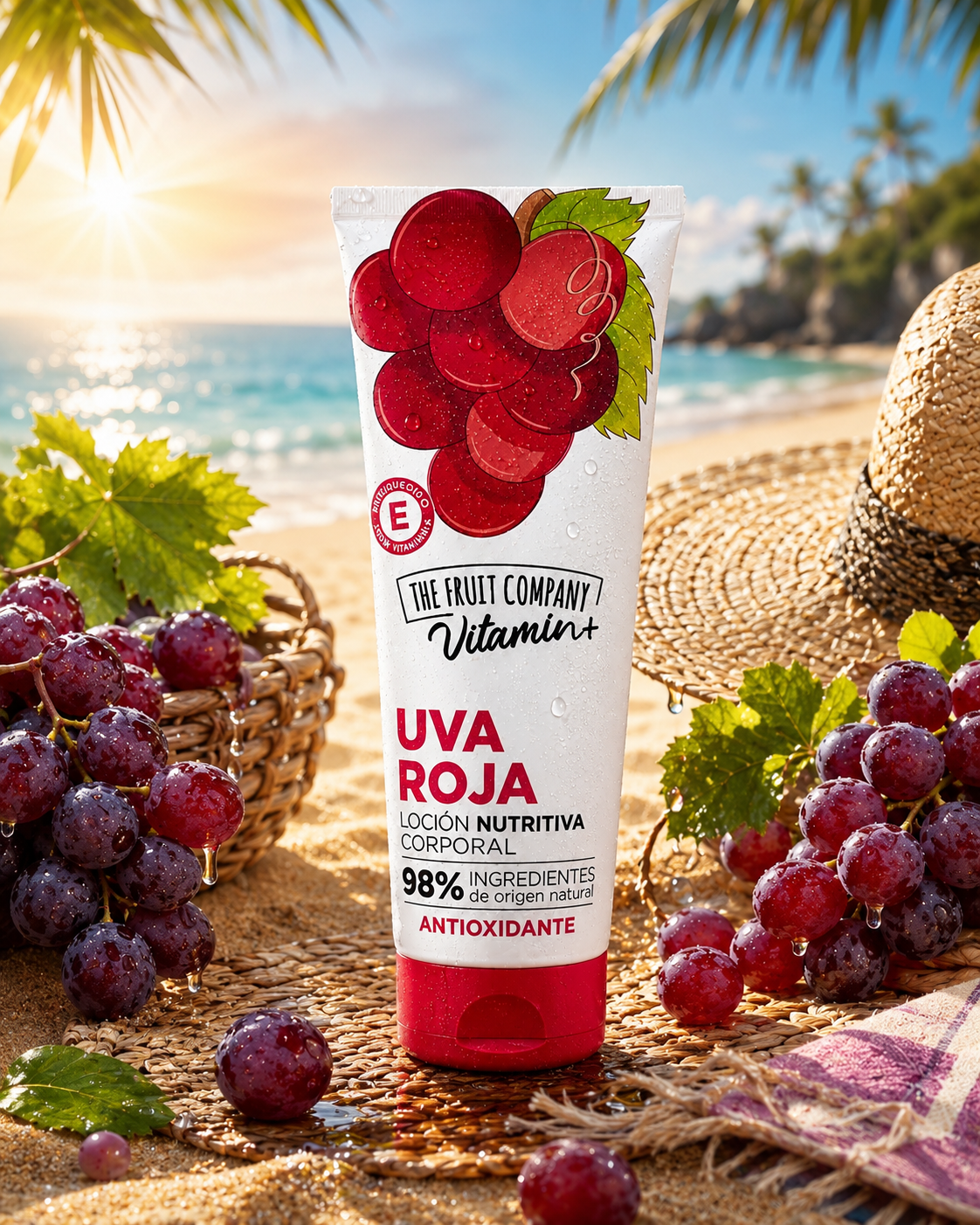 Lot de 12 Pièces - Lotion Ultra Hydratante Vitamine + Raisin 200ml - The Fruit Company