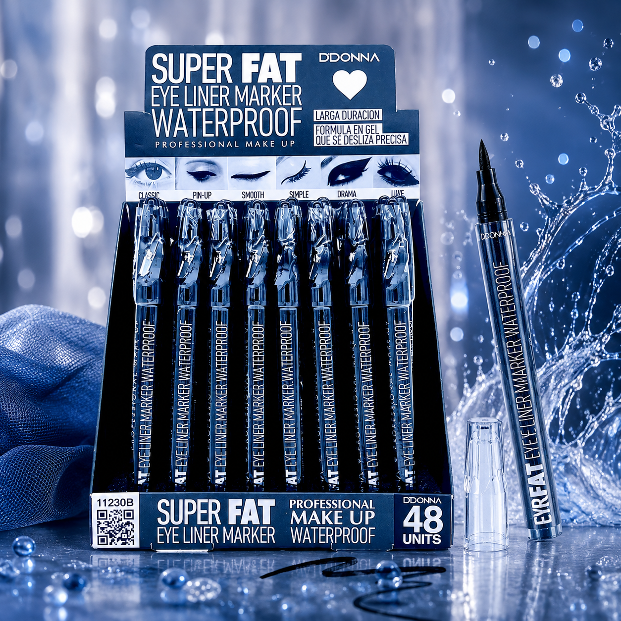 Lot de 48 Pièces - Crayon Eyeliner Super Fat Gel 11230B - D'Donna