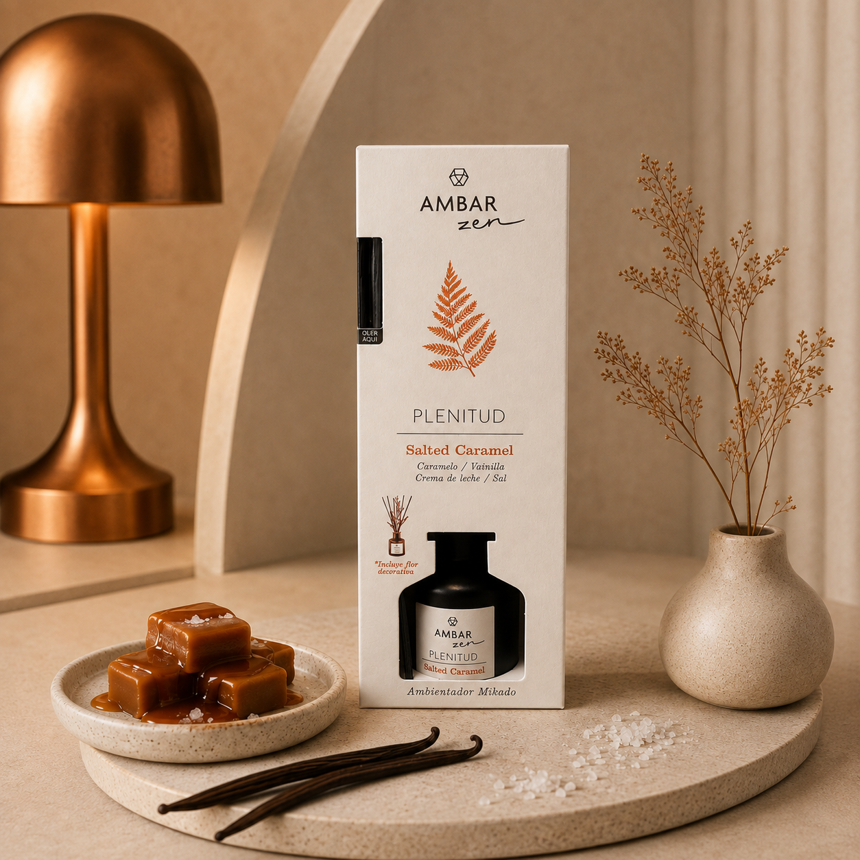 Lot de 5 Pièces - Mikado Collection Zen Caramel Beurre Salé 40ml - Ambar