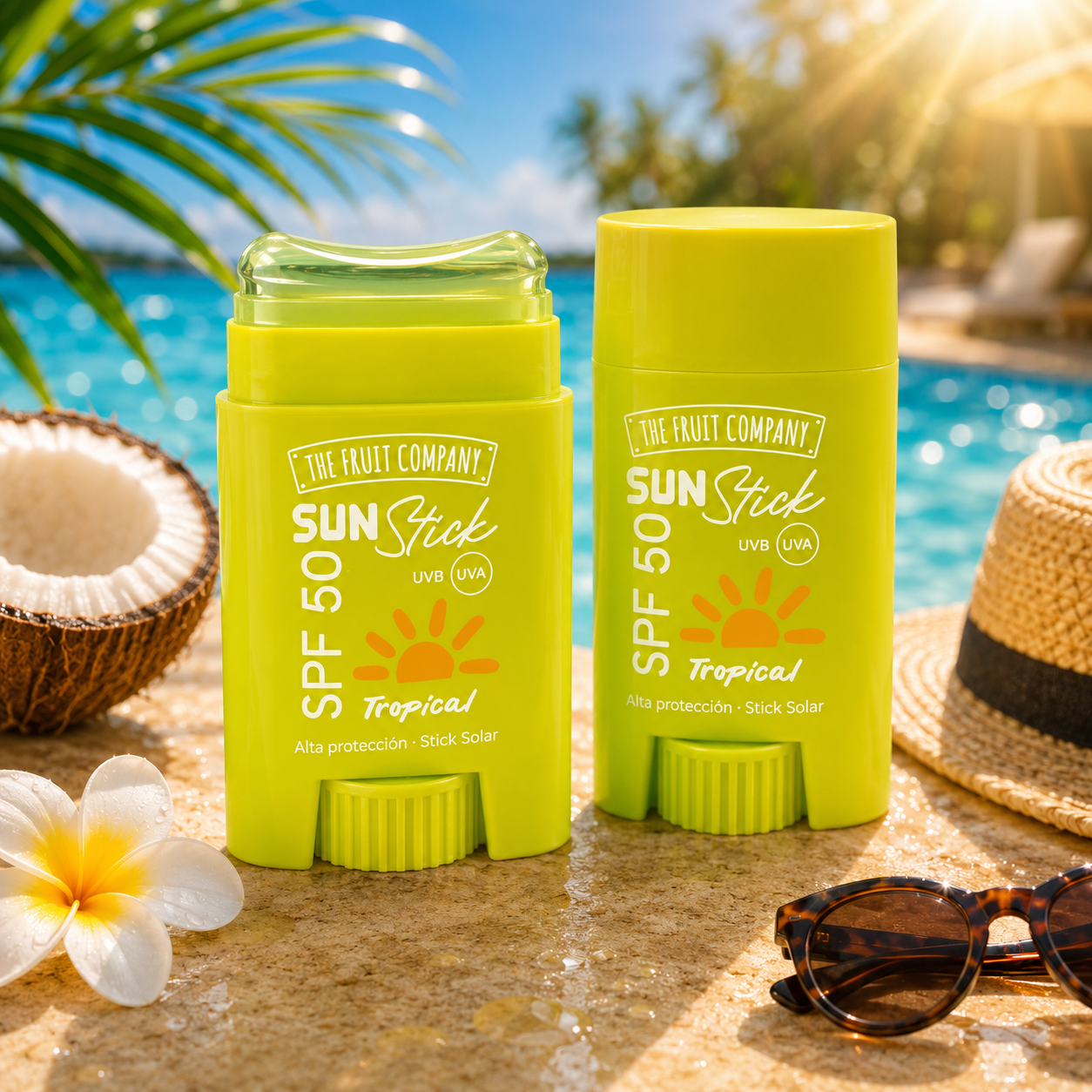 6-Piece Set - SPF 50 High Protection Tropical Water Resistant Sunscreen Stick - The Fruit Company