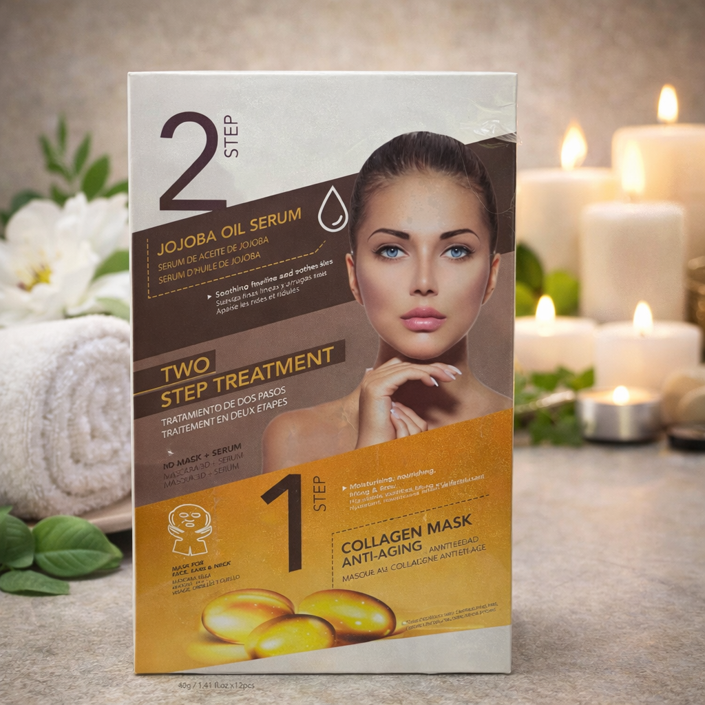 Lot de 12 Pièces - Soin visage 2 étapes Collagène & Huile de Jojoba – IDC Institute