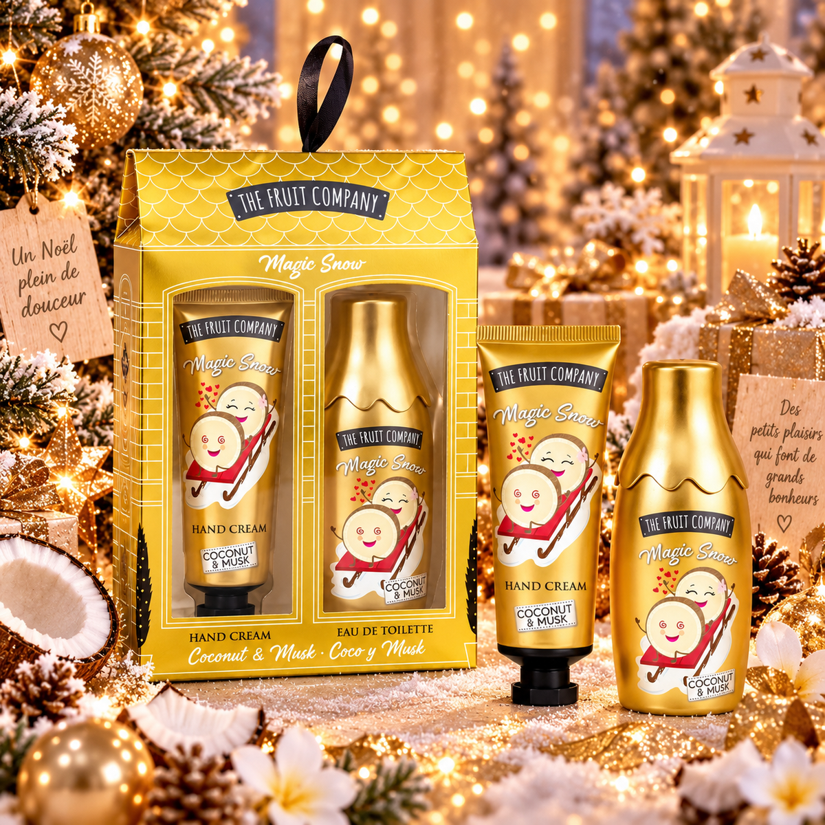 Lot de 8 Set - Coffret de Noël Crème Mains & Parfum "Magic Snow" - The Fruit Company