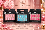 Lot de 12 Pièces - Faux Ongles 5D Rebecca Queen – Pré-encollés, Brillants & Holographiques – Yes Love