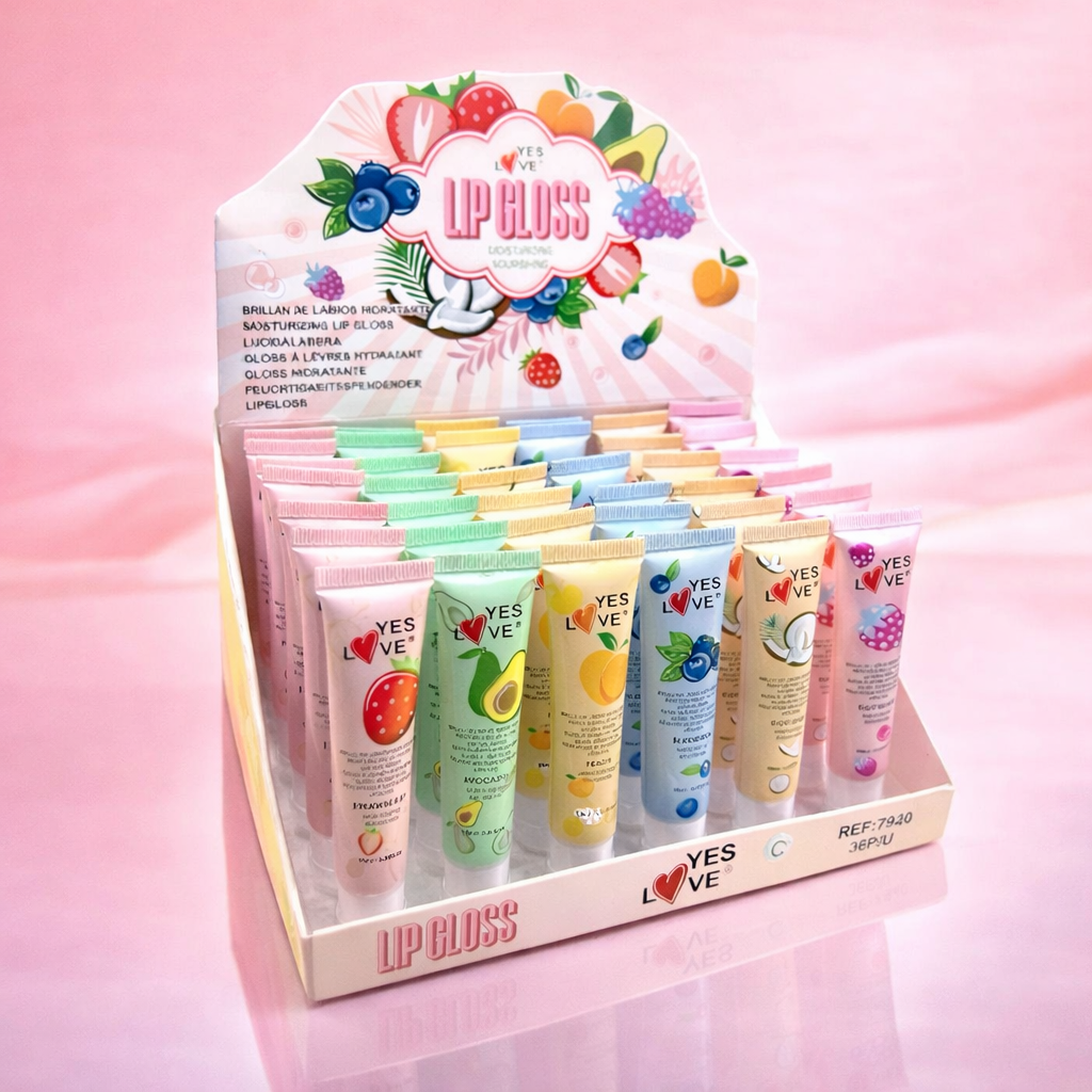 Lot de 36 Pièces - Lip Gloss Fruité 6 Parfums  - Yes Love