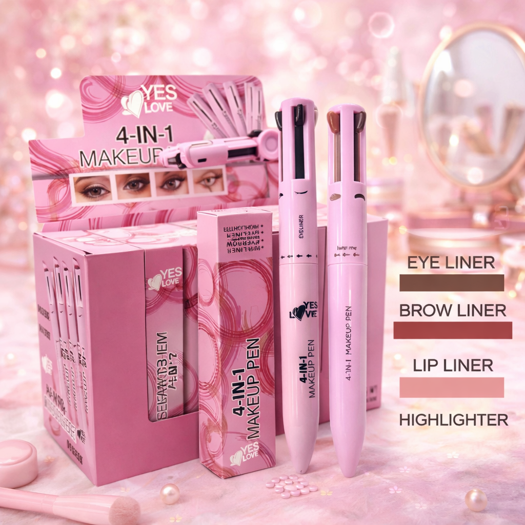 Lot de 24 Pièces - Stylo Maquillage 4en1 Eye Liner/Sourcils/ Lip Liner & Highlighter - Yes Love