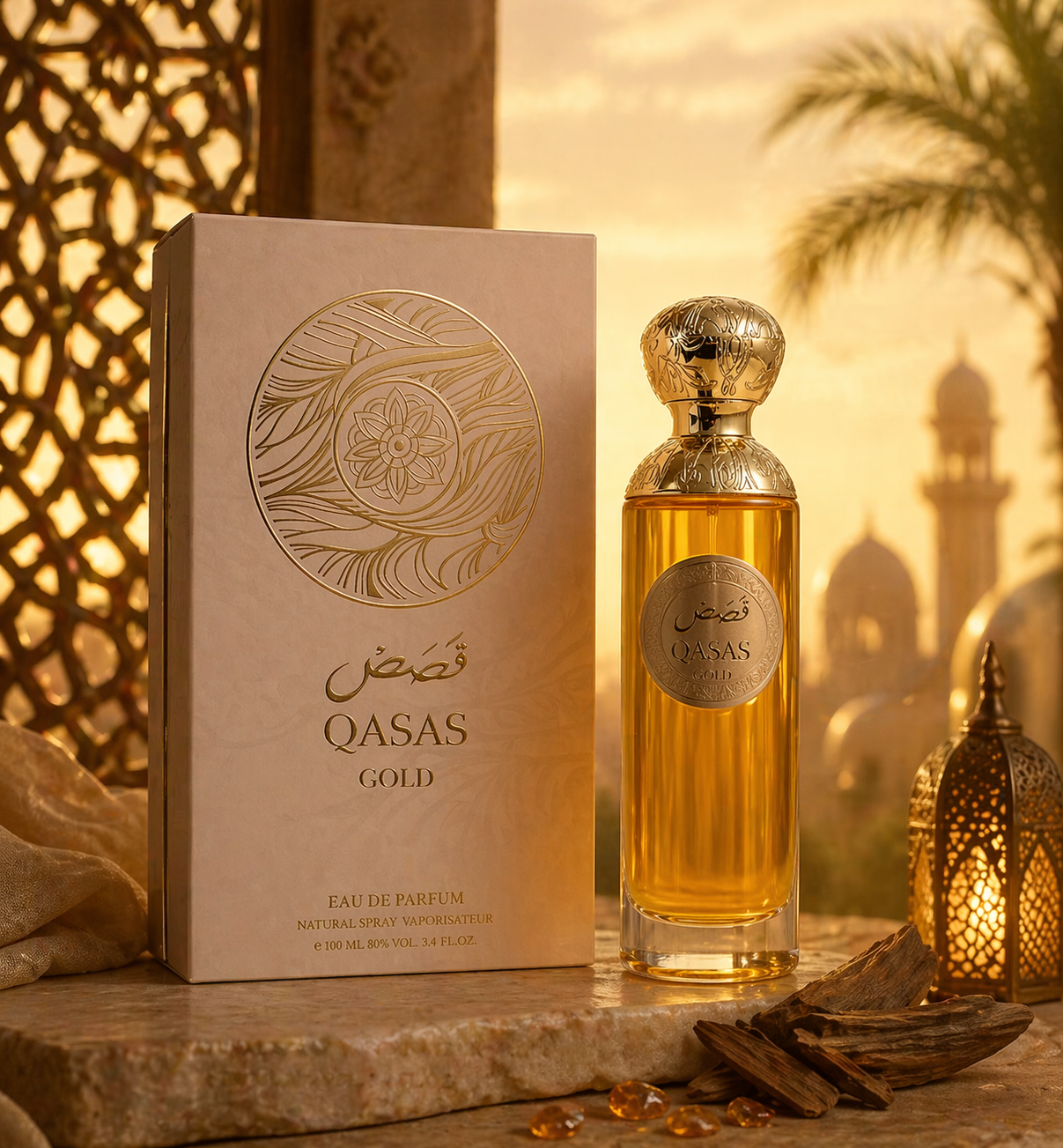 Lot de 6 Pièces - Eau de Parfum Qasas Gold 100ml -Manasik