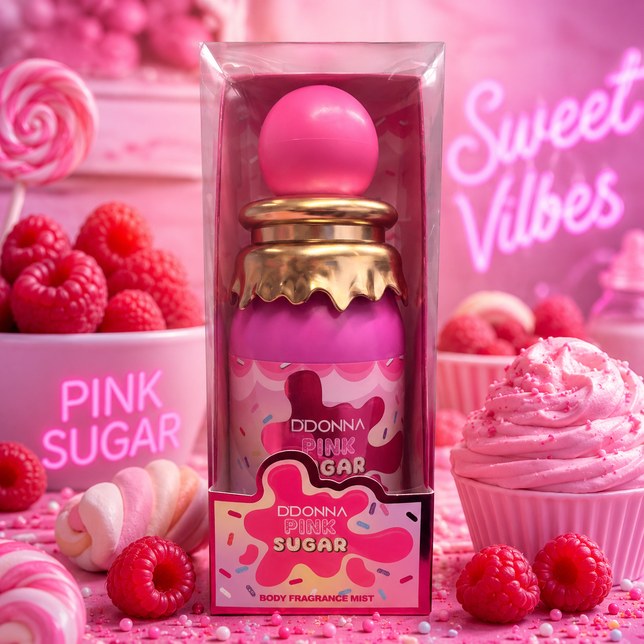 Lot de 6 Pièces - Brume Corps & Cheveux Pink Sugar 300ml - D'Donna