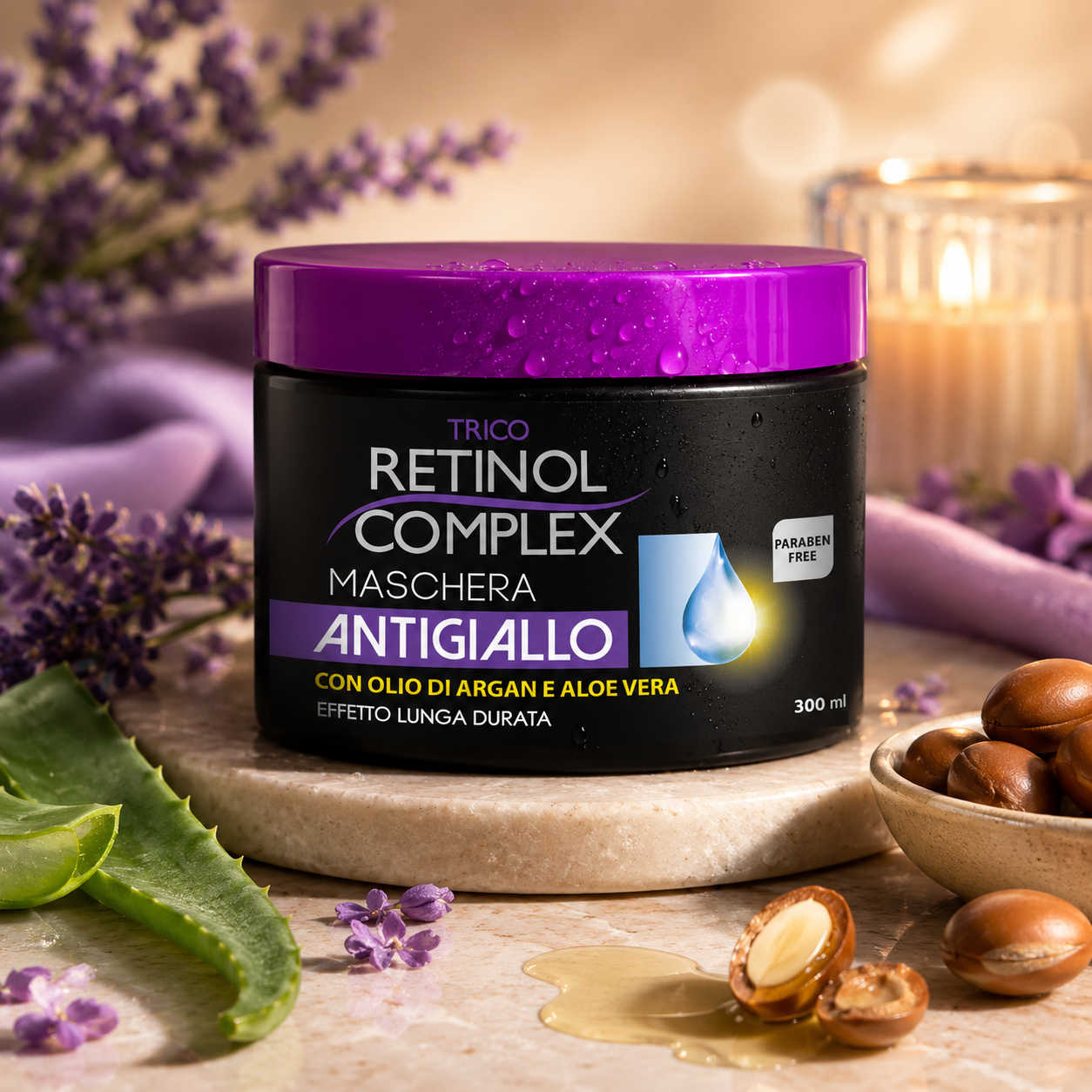 Set of 6 Pieces - Anti-Yellowing Mask Argan and Aloe Vera - Retinol Complex