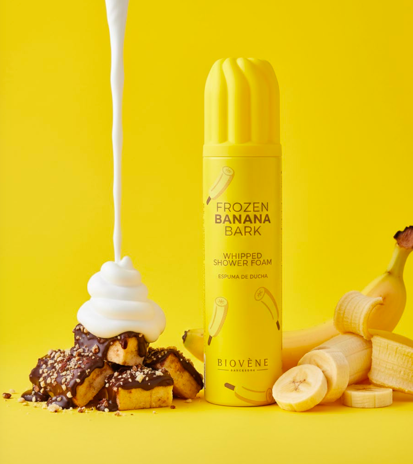 Lot de 6 Pièces - Mousse de Douche Frozen Banana Bark 250ml - Biovene Barcelona