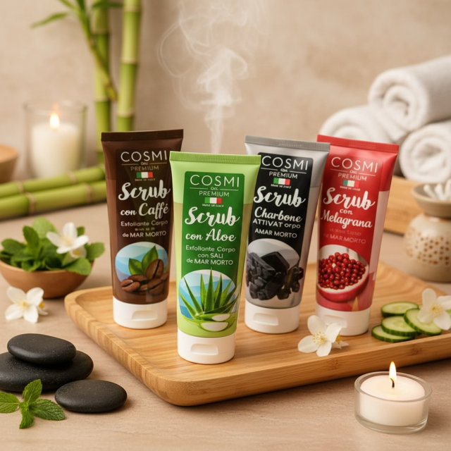 Lot de 8 Pièces - Gommage Corporel 4 Parfums 100ml Cosmi - 40% - Premium