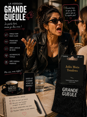 Lot de 5 Pièces - Paire de Chaussette Fun " GRANDE GEULE" Noir - Jolis Mots Tendres